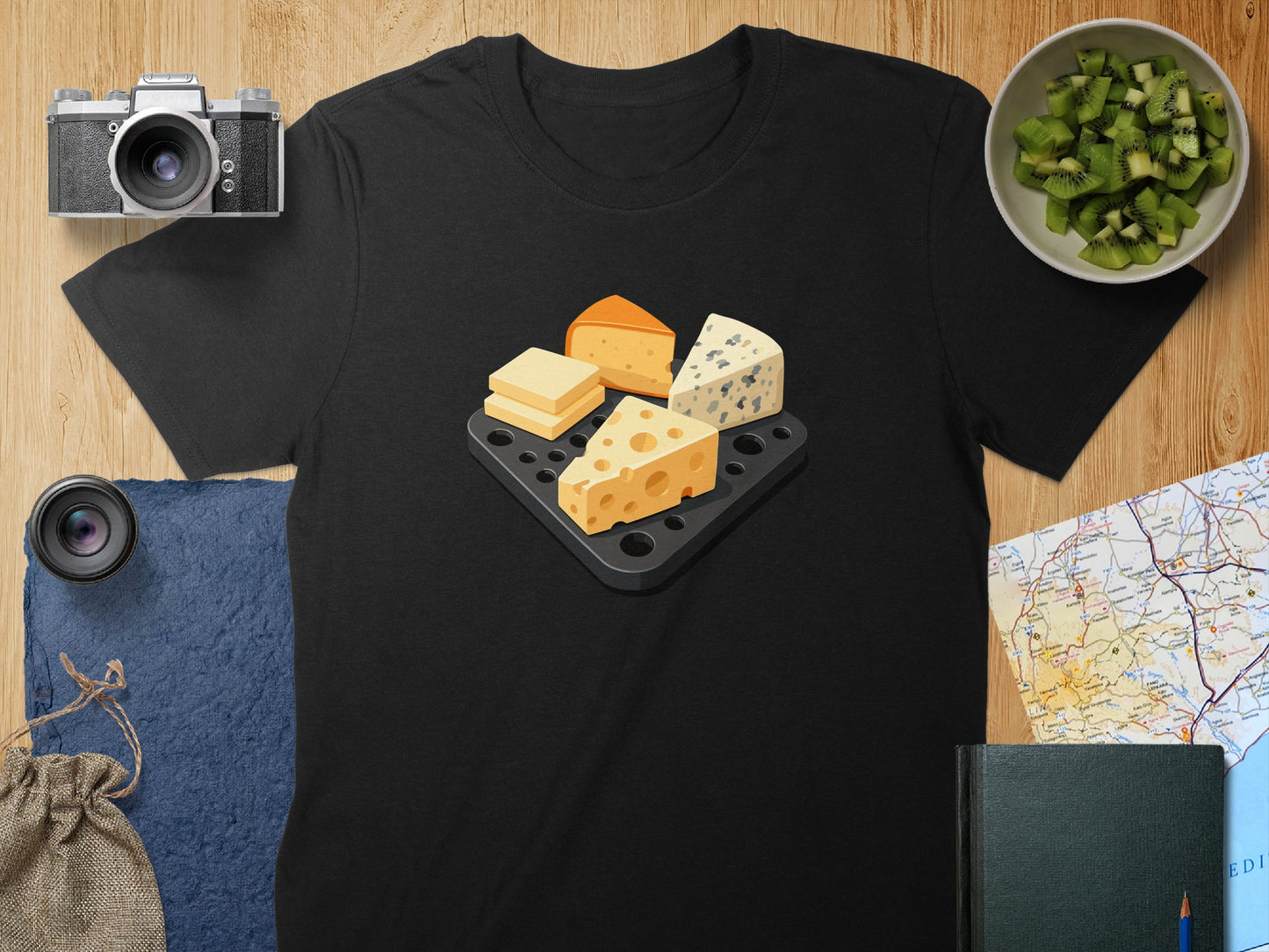 Assorted Cheese Platter Illustration Design Product Type