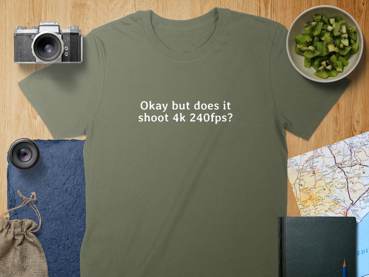 Okay but does it shoot 4k 240fps T-shirt product