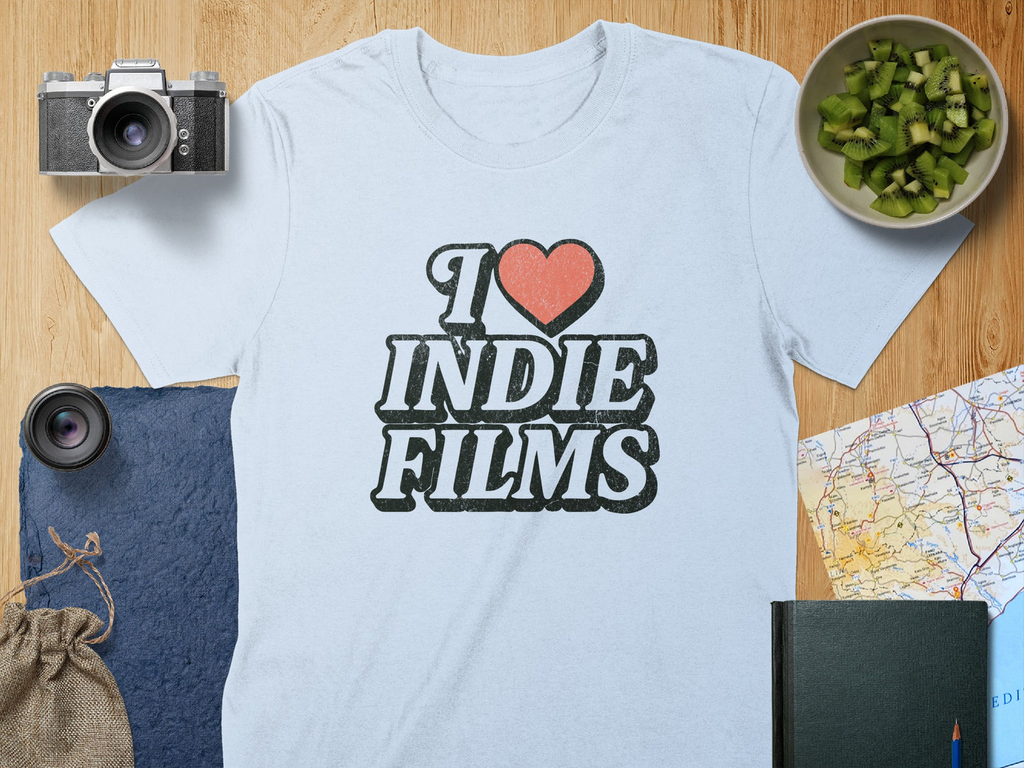 I Love Indie Films Graphic Unisex Fashion Tee product