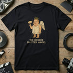 180-Degree Shutter Angel Black Graphic Tee