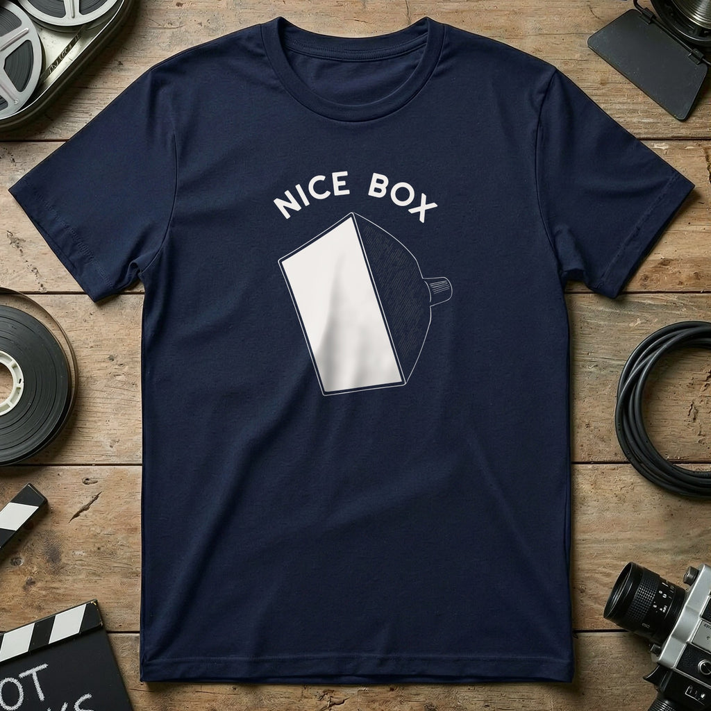 Nice Box Graphic Design T-Shirt for Film Enthusiasts