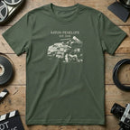Green t-shirt with "Aaton Penelope EST. 2008" and a drawing of a film camera.