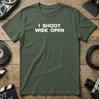 I Shoot Wide Open Photography Themed Shirt