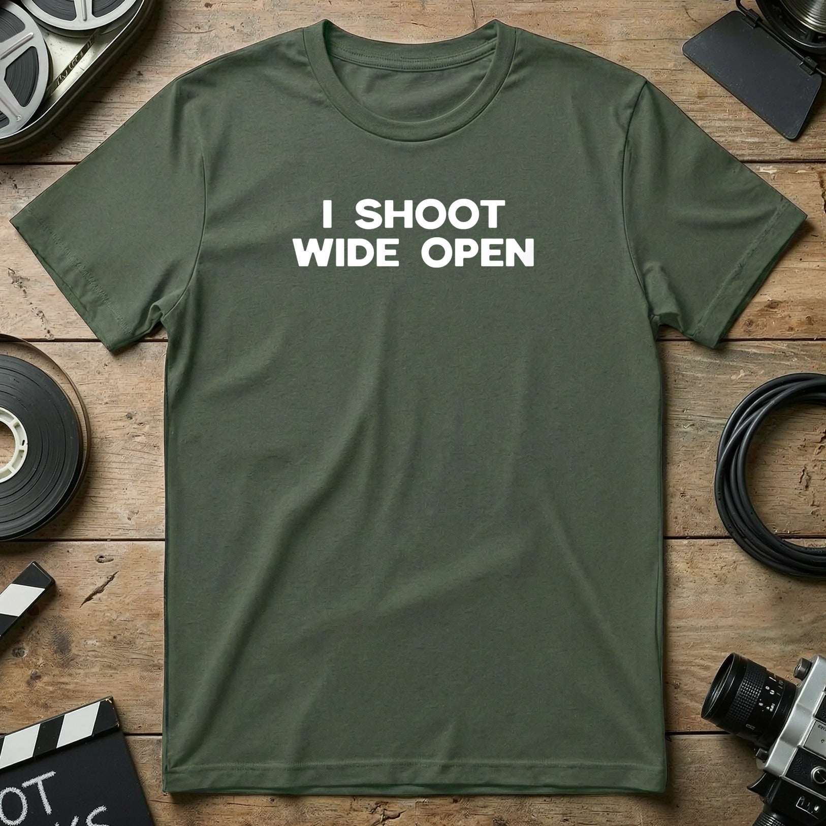 I Shoot Wide Open Photography Themed Shirt