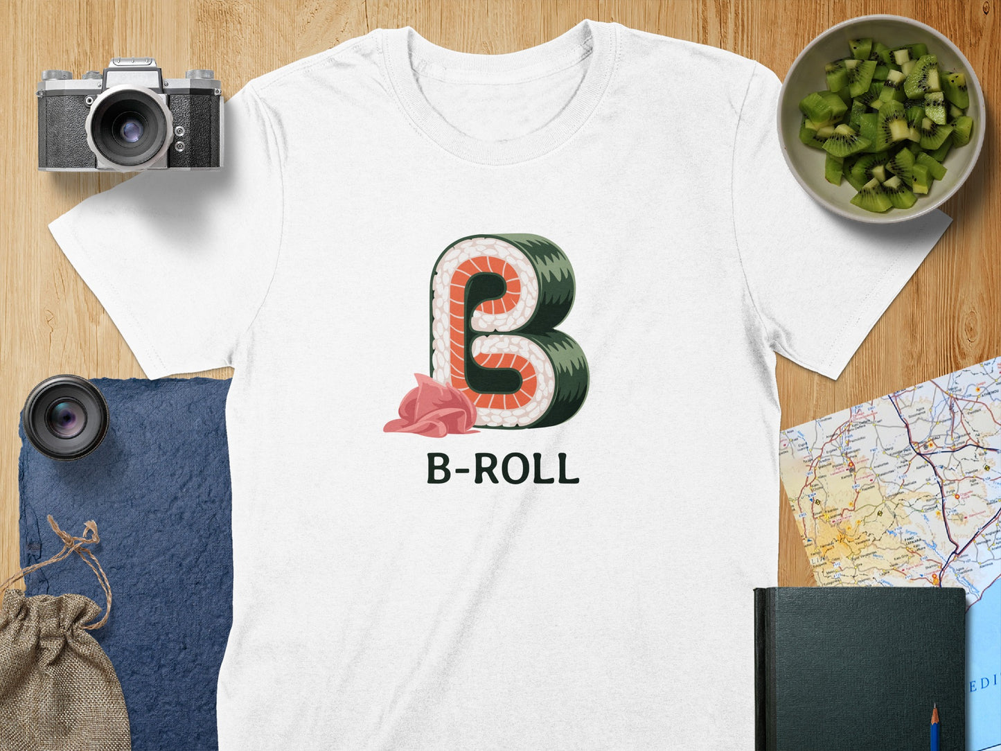 B-Roll Sushi Themed Graphic Tee Shirt product type