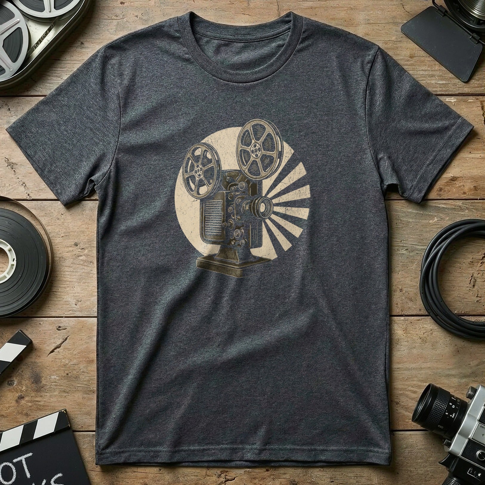 Vintage Film Projector Graphic Design T-Shirt