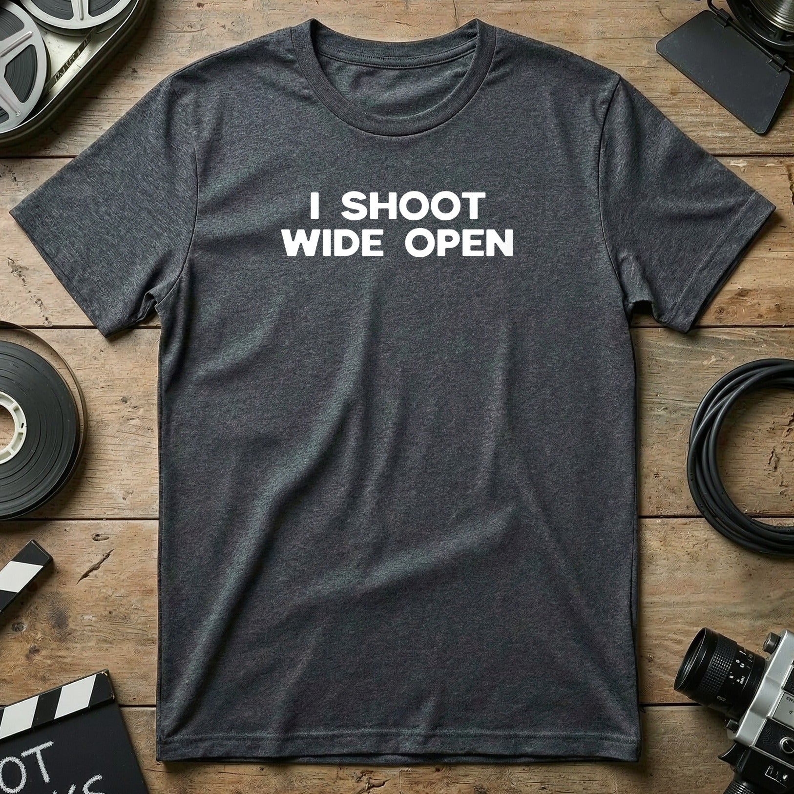 I Shoot Wide Open Photography Theme Shirt
