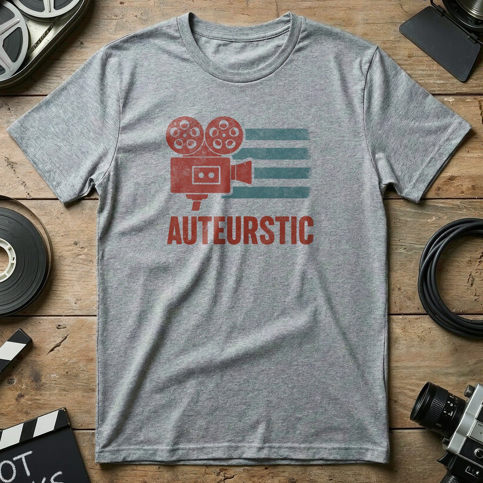 Auteuristic Graphic Movie Camera Design T-shirt