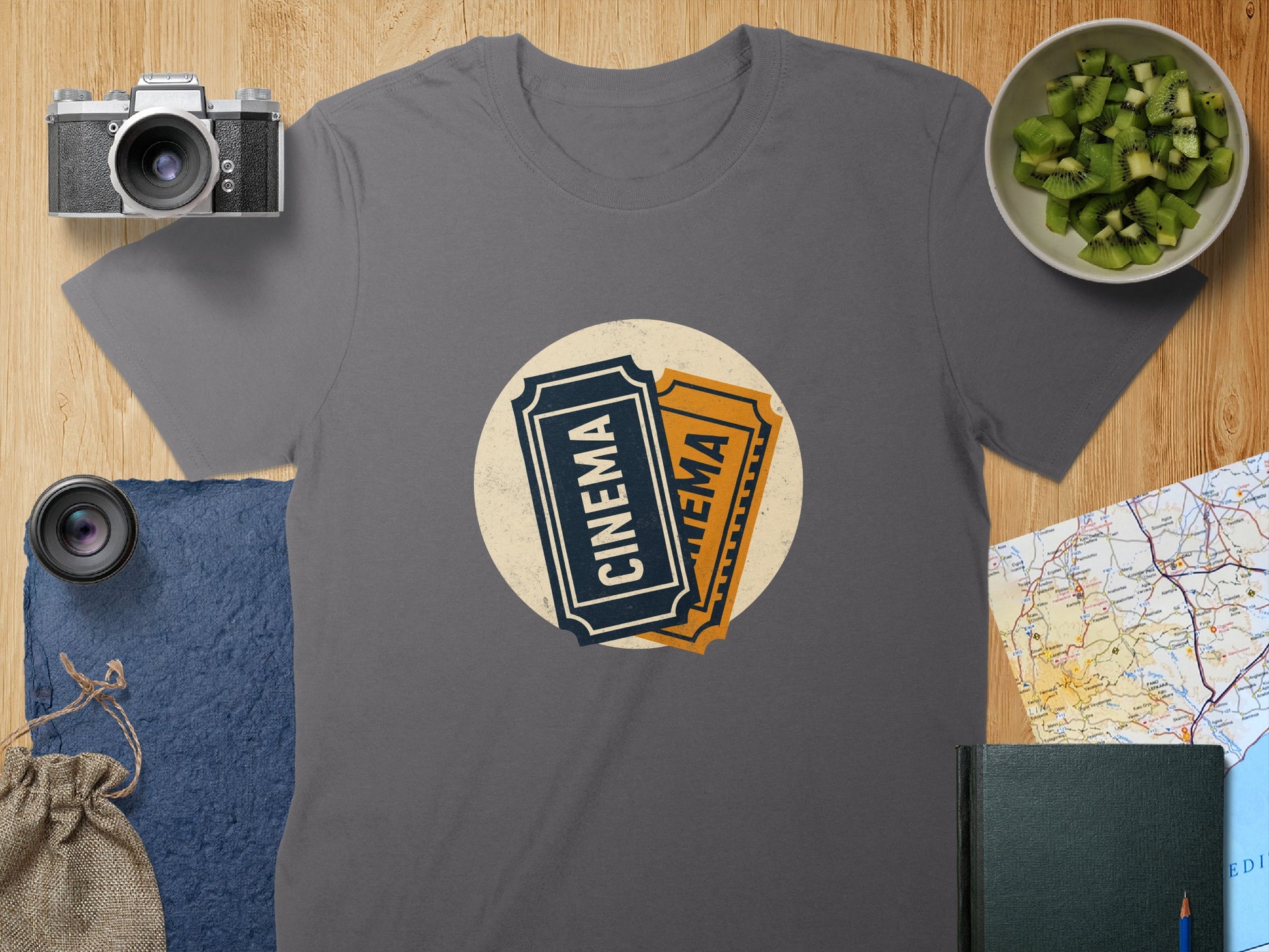 Retro Cinema Tickets Graphic Design T-shirt product type