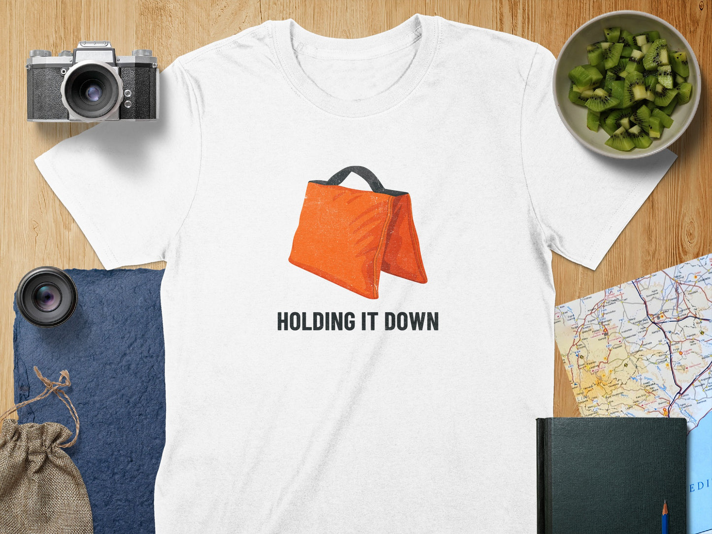 Holding It Down Graphic White T-shirt product