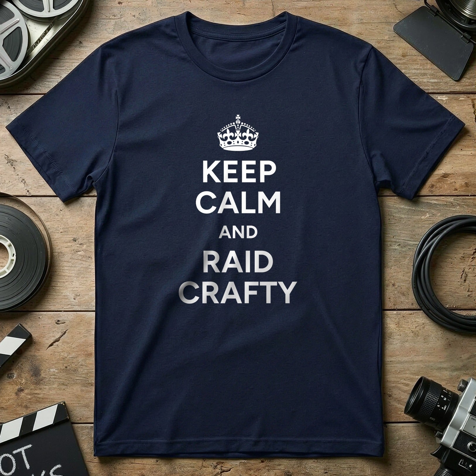KEEP CALM AND RAID CRAFTY Graphic Unisex T-shirt