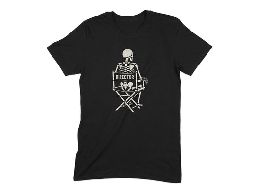 Director Chair Skeleton Design T-shirt for Creative Style