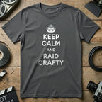 Keep Calm and Raid Crafty T-Shirt with Crown Design