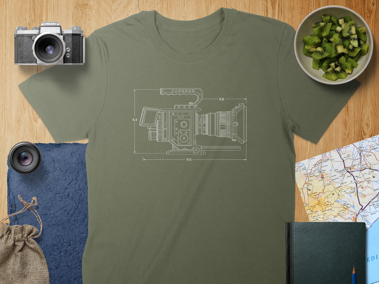 Vintage Camera Blueprint Short Sleeve T-shirt product