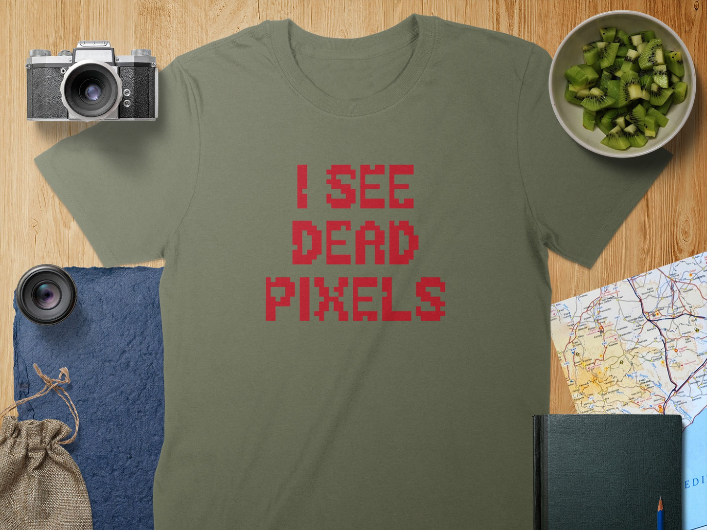 I See Dead Pixels Phrase Graphic Tee product type