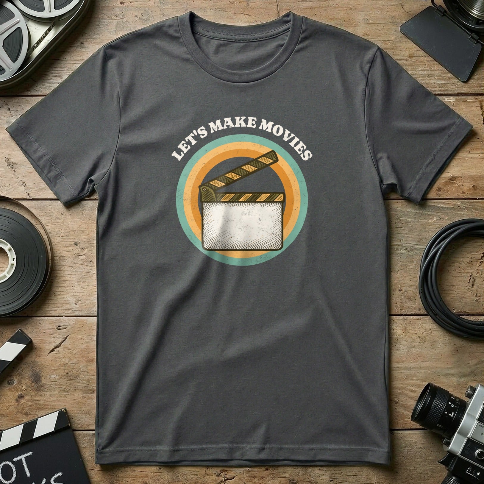 Let's Make Movies Graphic Tee Shirt for Film Enthusiasts