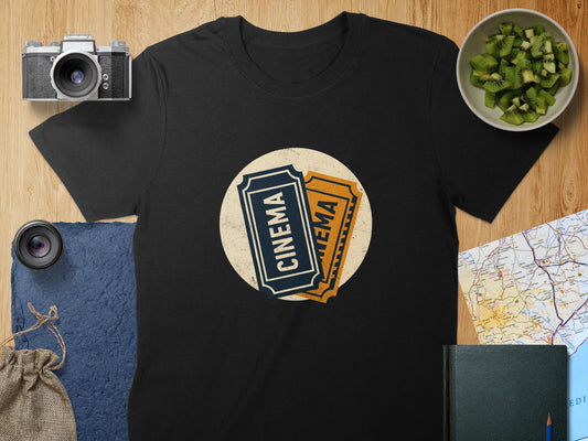 Retro Cinema Tickets Graphic Print T-shirt product