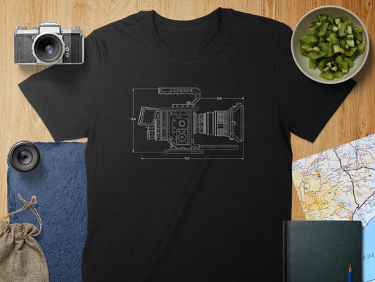 Vintage Camera Design Black Short-Sleeve T-Shirt product