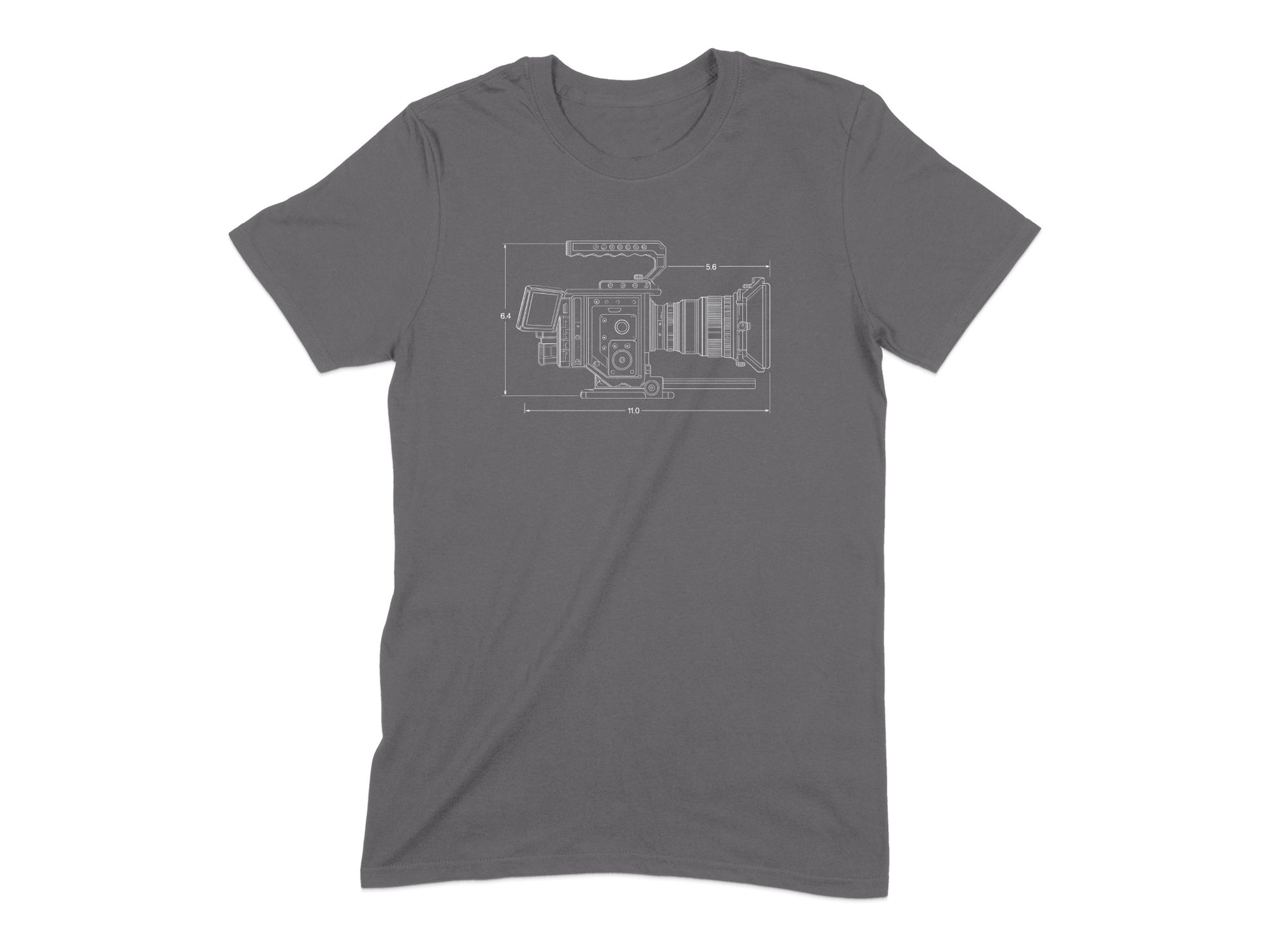 Vintage Camera Blueprint Design T-Shirt Casual Wear