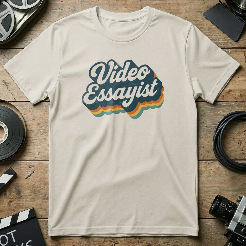 Retro Video Essayist Graphic Tee for Film Enthusiasts