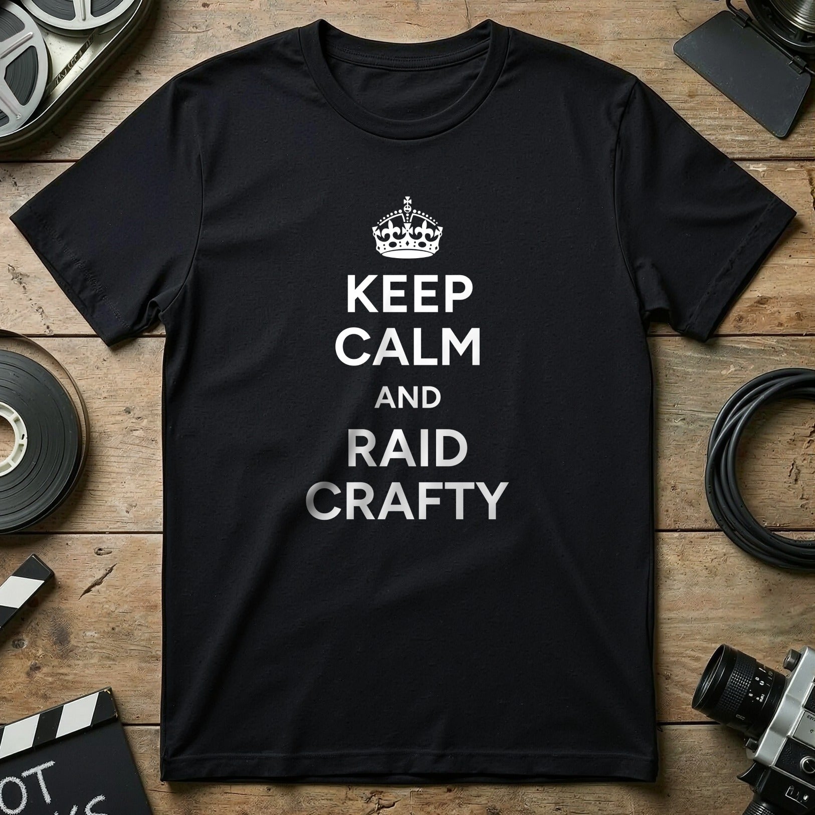 Keep Calm and Raid Crafty Graphic T-shirt