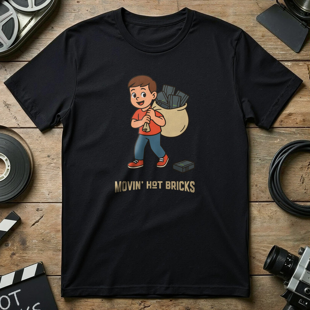 Movin' Hot Bricks Cartoon Character T-shirt