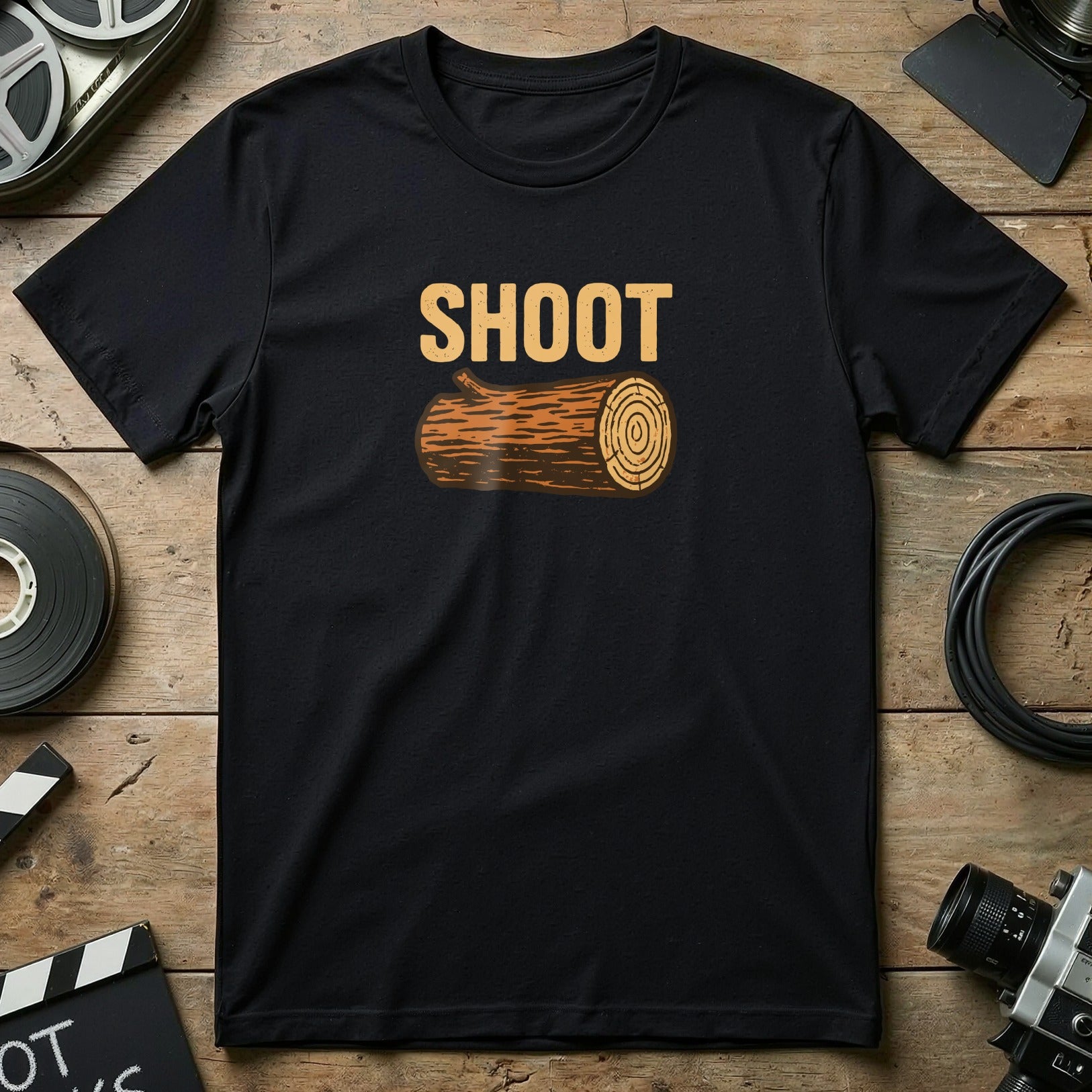 Shoot Log Graphic Printed T-Shirt for Fun Style