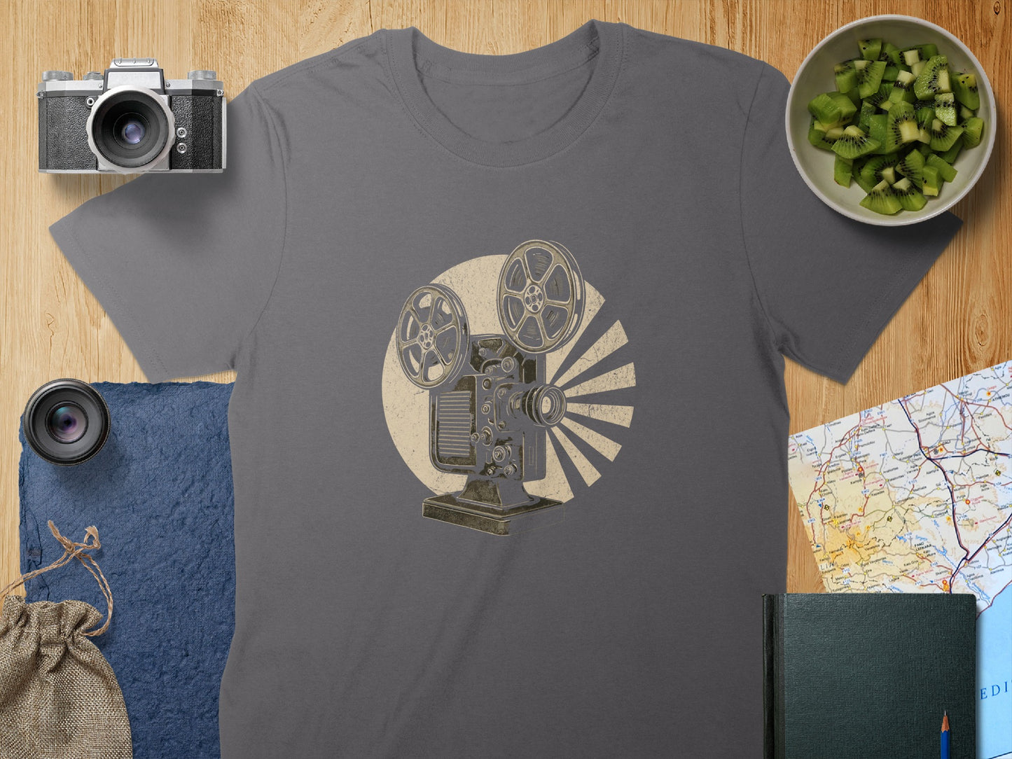 Vintage Film Projector Graphic Print T-shirt product
