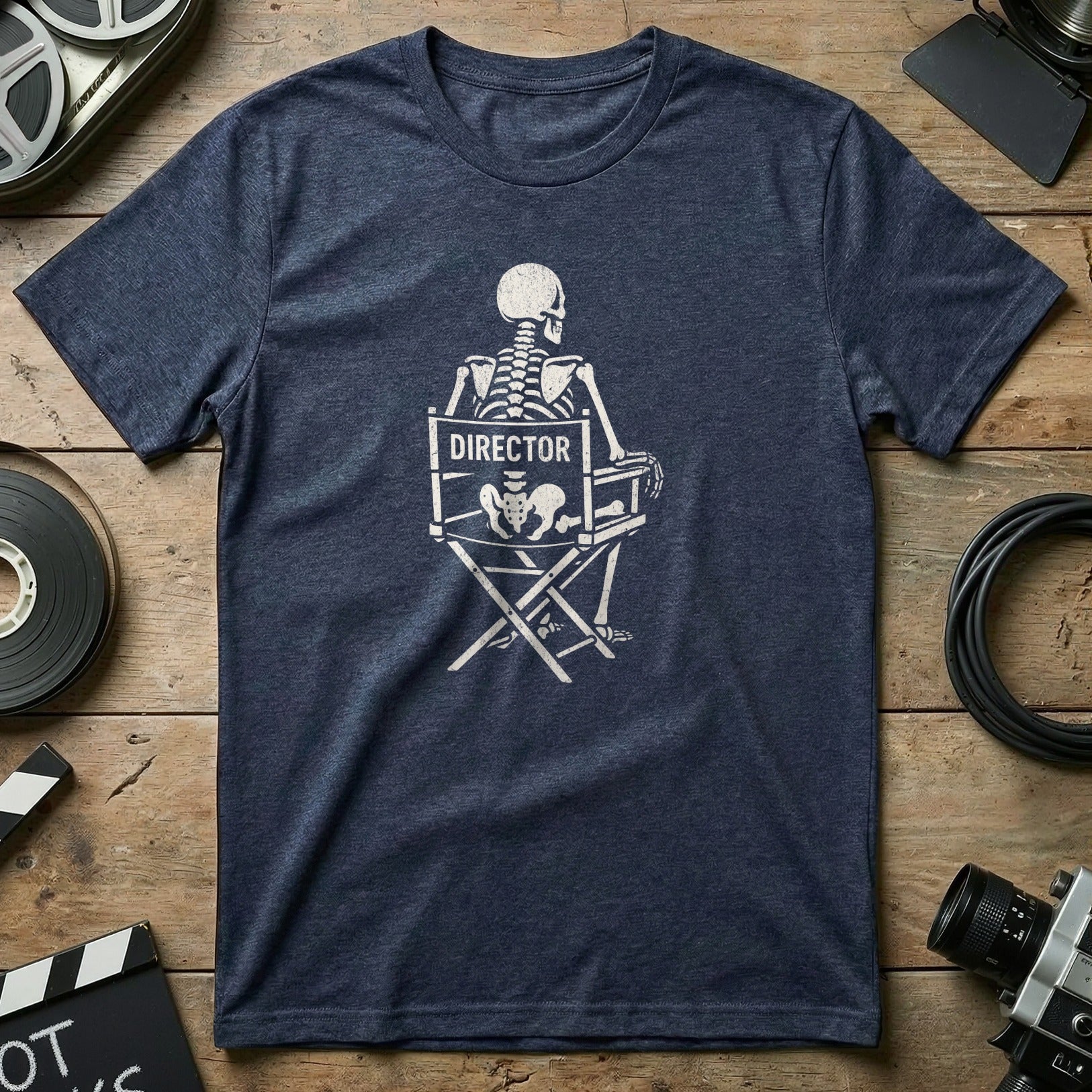 Skeleton Director Chair Graphic T-Shirt