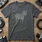 Stylish Black T-Shirt with Unique Zebra Graphic Design
