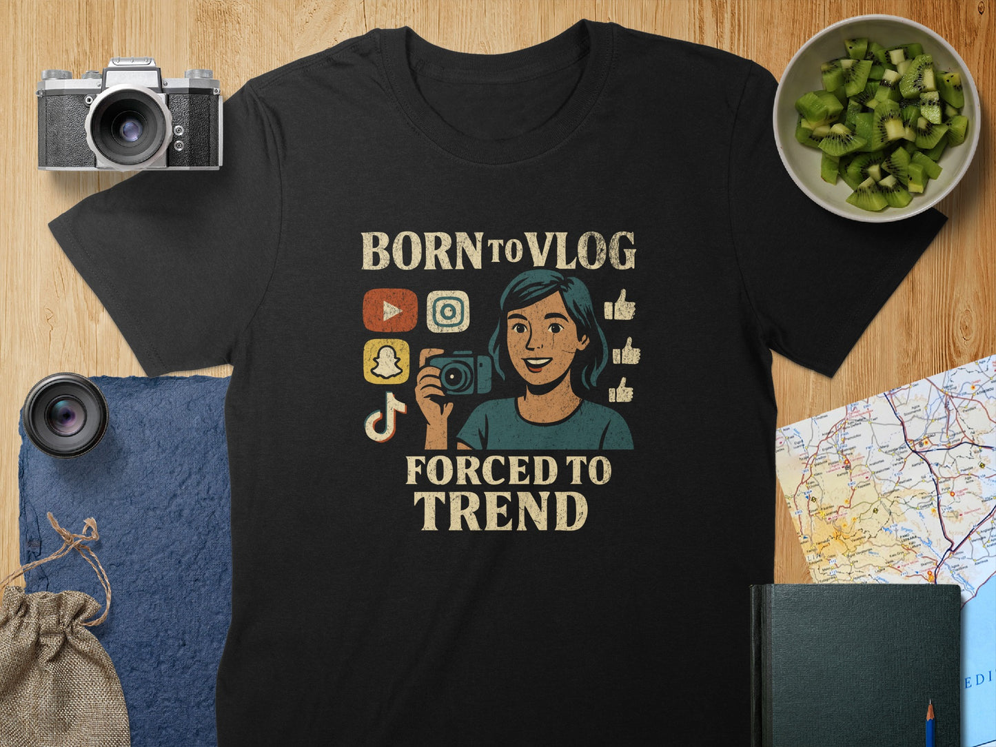 Born to Vlog Forced to Trend Graphic T-Shirt product type