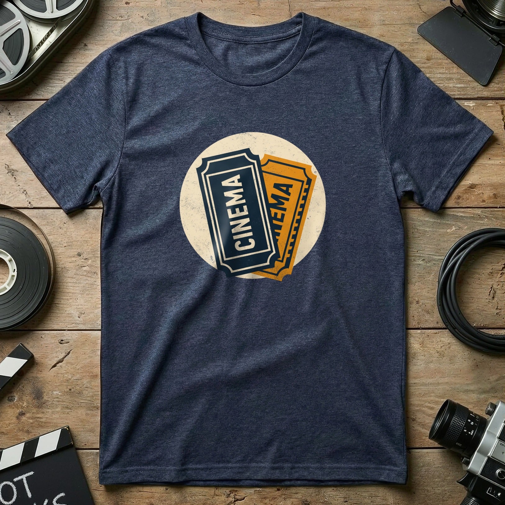 Vintage Cinema Ticket Design Graphic Tee Shirt