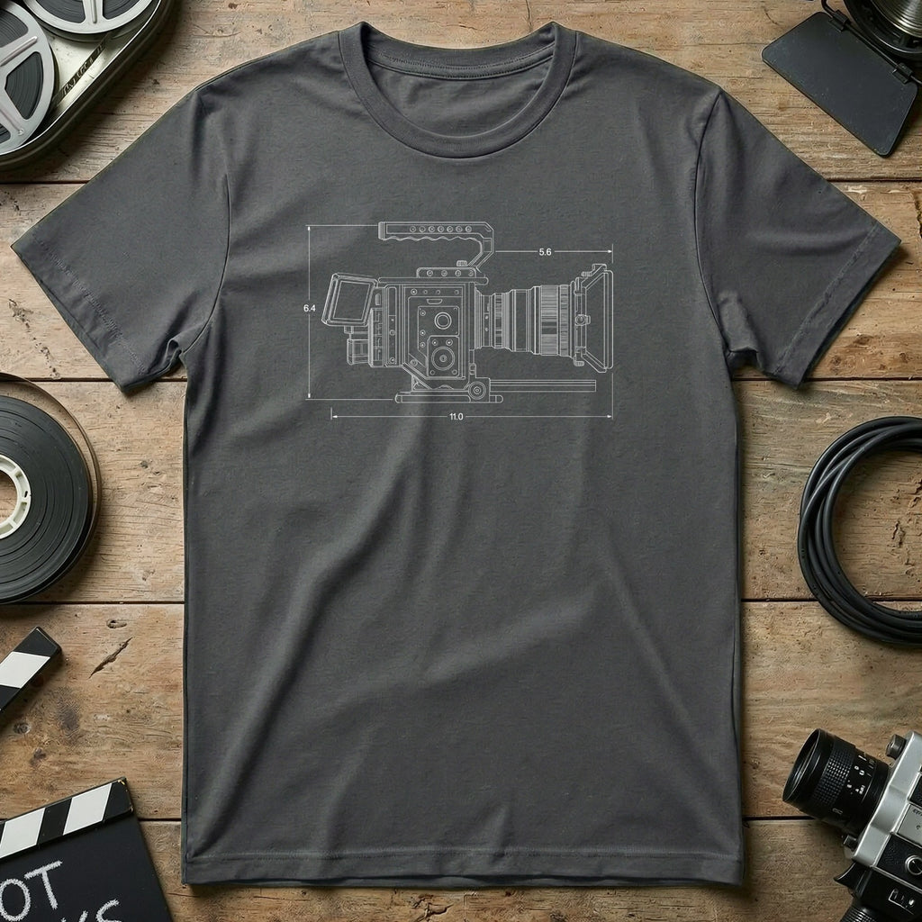 Vintage Camera Blueprint Graphic T-Shirt Product
