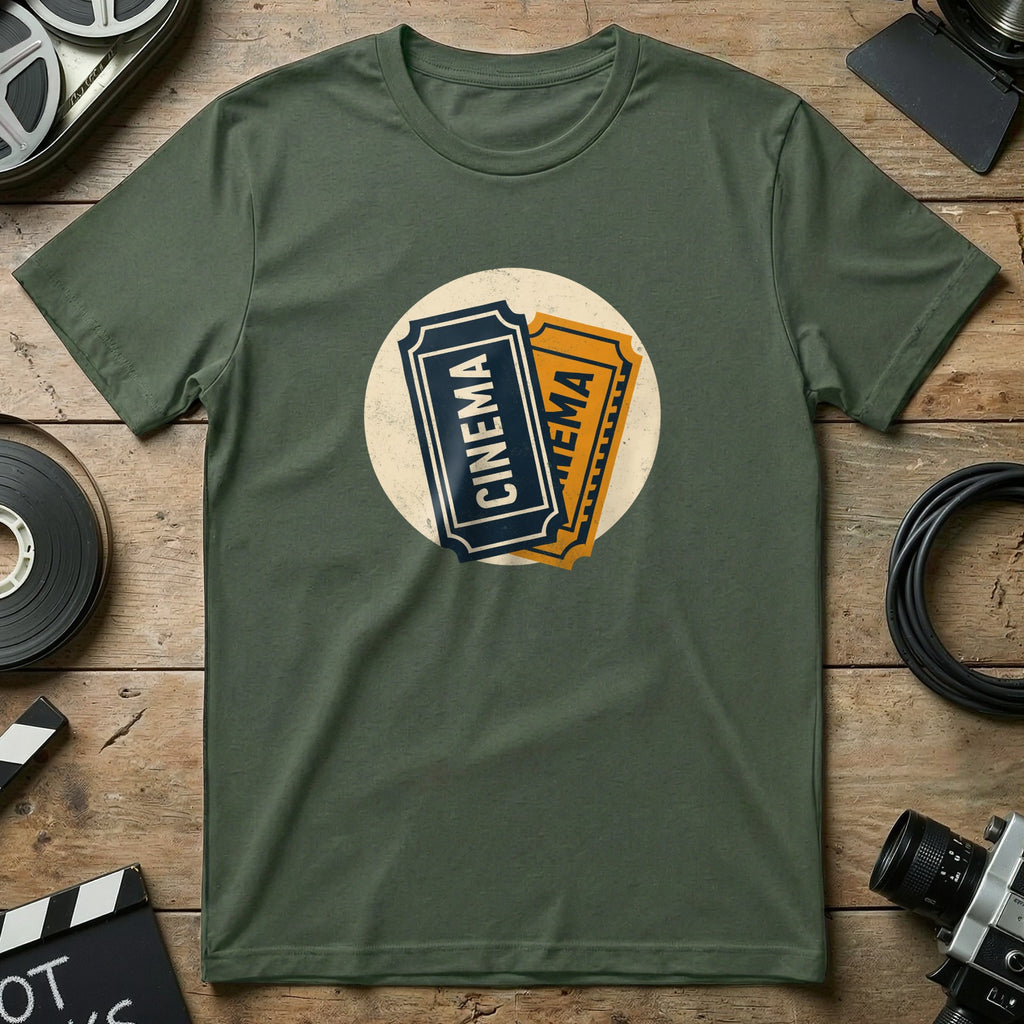 Vintage Cinema Ticket Graphic Tee Classic Movie Shirt