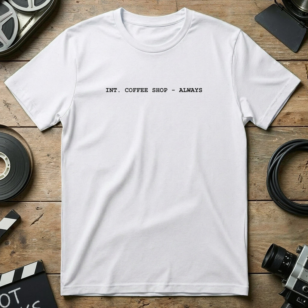 INT. COFFEE SHOP - ALWAYS Graphic T-shirt