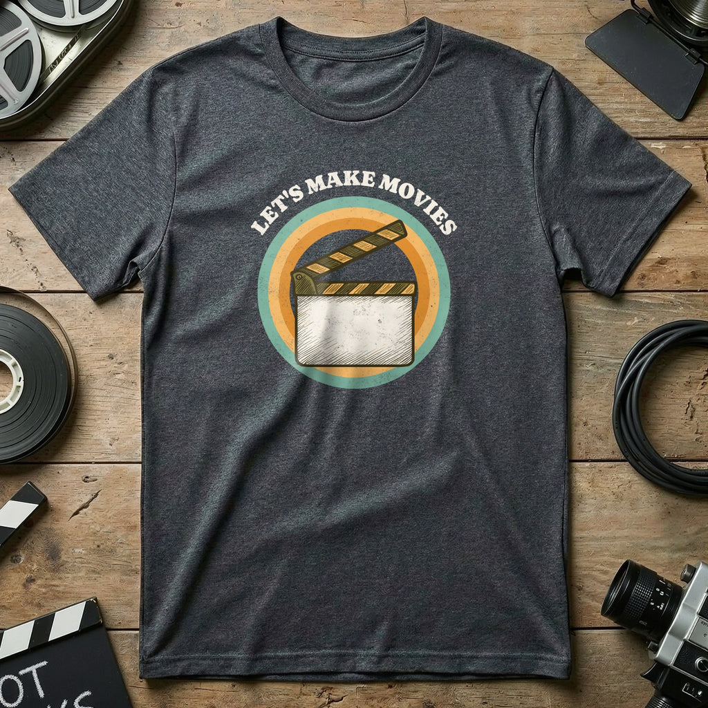 Let's Make Movies Clapperboard Print T-Shirt Product