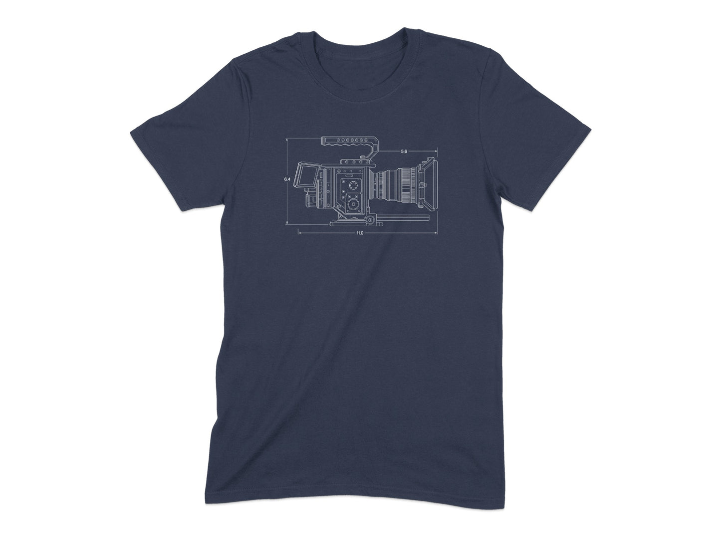 Vintage Camera Blueprint Design Graphic T-Shirt