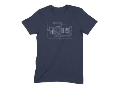 Vintage Camera Blueprint Design Graphic T-Shirt