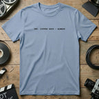 INT. COFFEE SHOP - ALWAYS T-shirt product