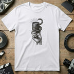 Artistic Hand Holding Snake Wrapped Camera T-shirt