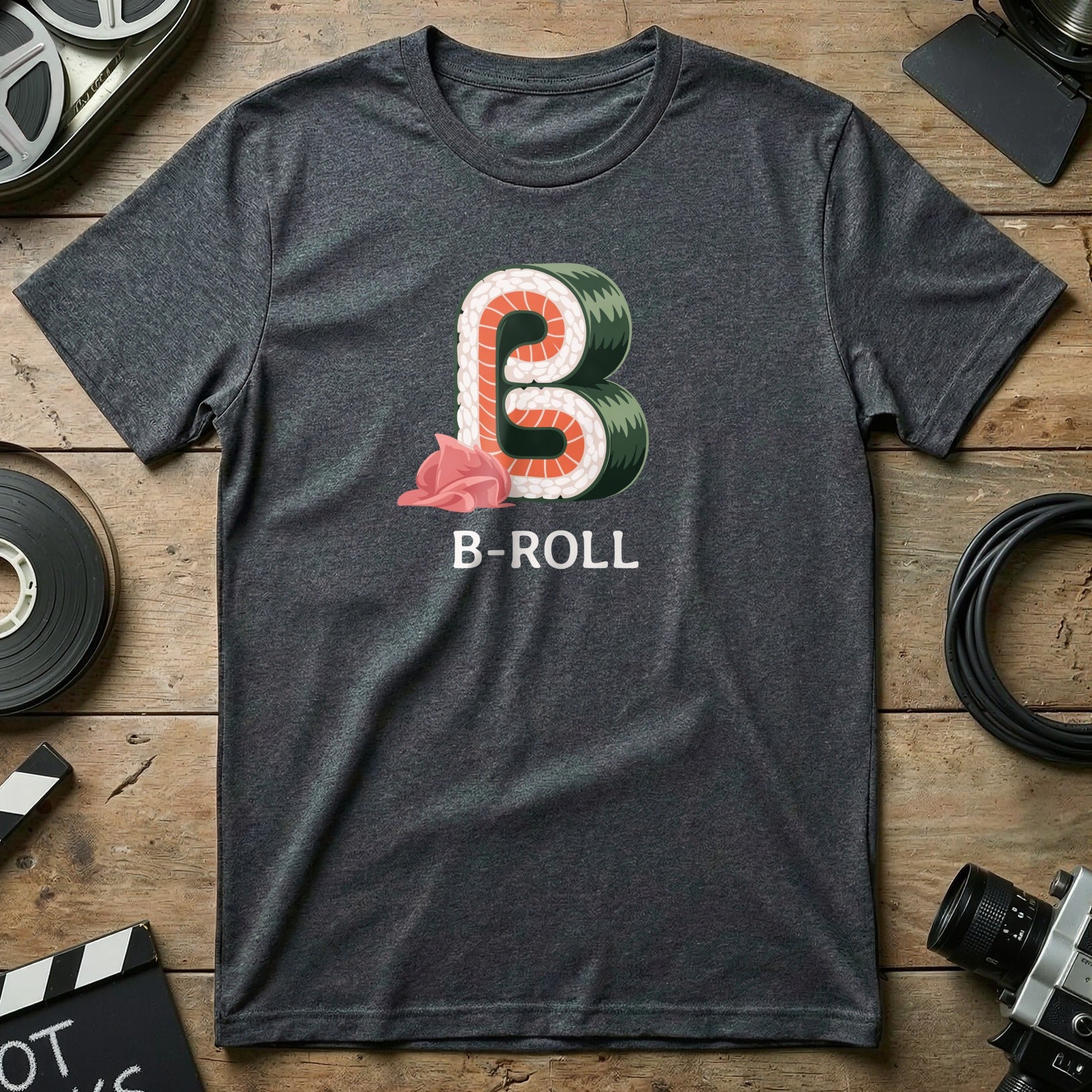 B-Roll Sushi Graphic T-Shirt for Film and Sushi Lovers