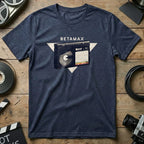 T-shirt featuring a graphic of a Betamax tape and "BETAMAX" text.
