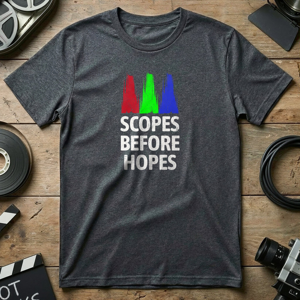 Scopes Before Hopes Graphic Tee Shirt for Film Enthusiasts