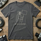 Humorous Grim Reaper Design Scrim Reaper T-Shirt