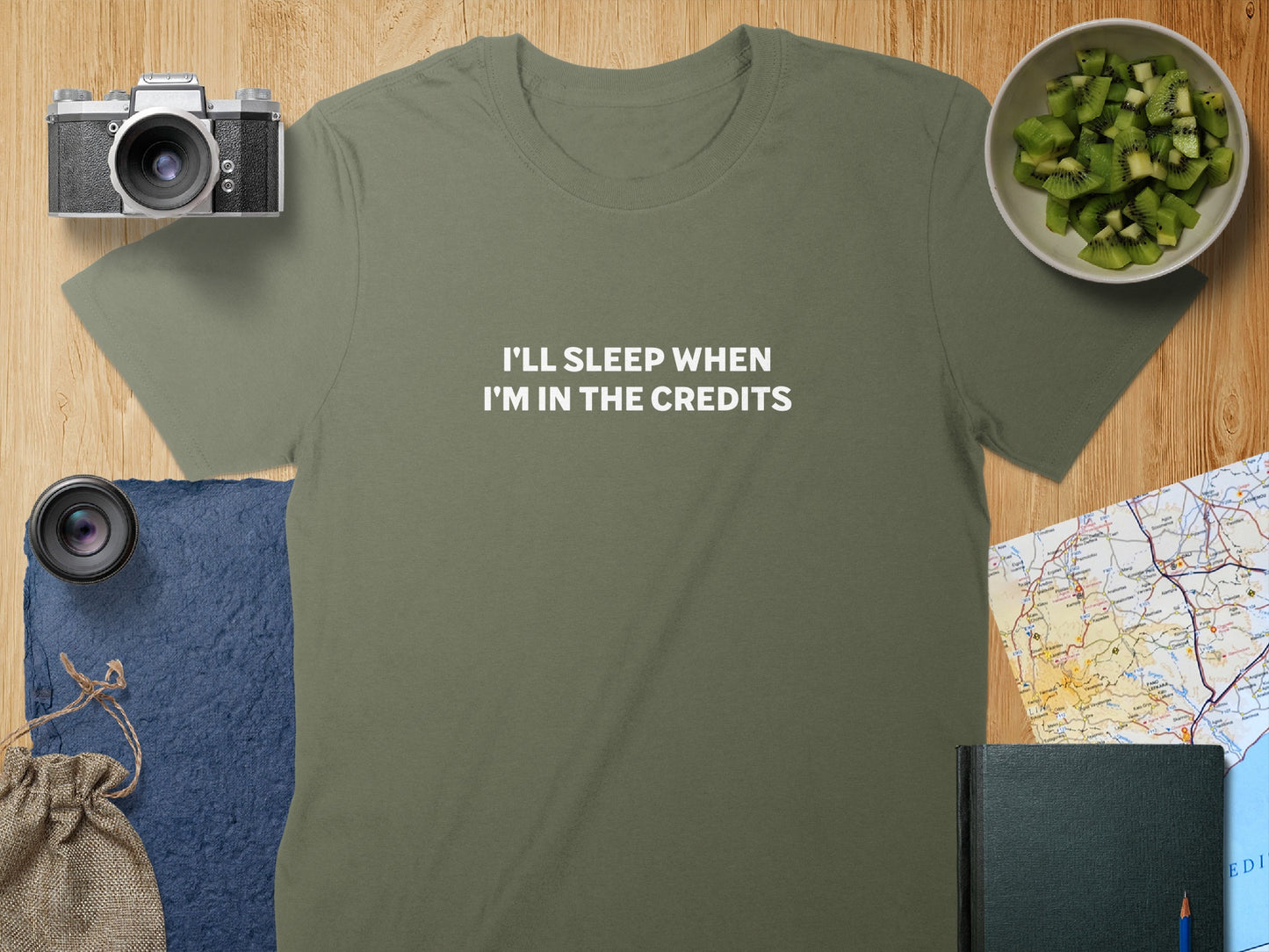 I'll Sleep When I'm in The Credits Green T-shirt Product