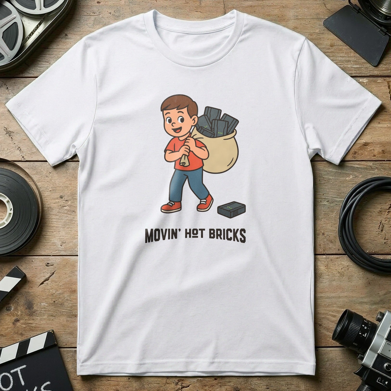 Movin' Hot Bricks Cartoon Character Shirt for Kids