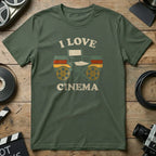I Love Cinema Chair and Film Reels Graphic Tee