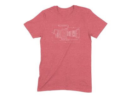 Vintage Film Camera Blueprint Graphic T-shirt Product