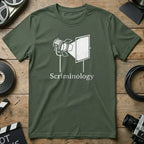 Scriminology Tee Shirt with Film Equipment Graphic