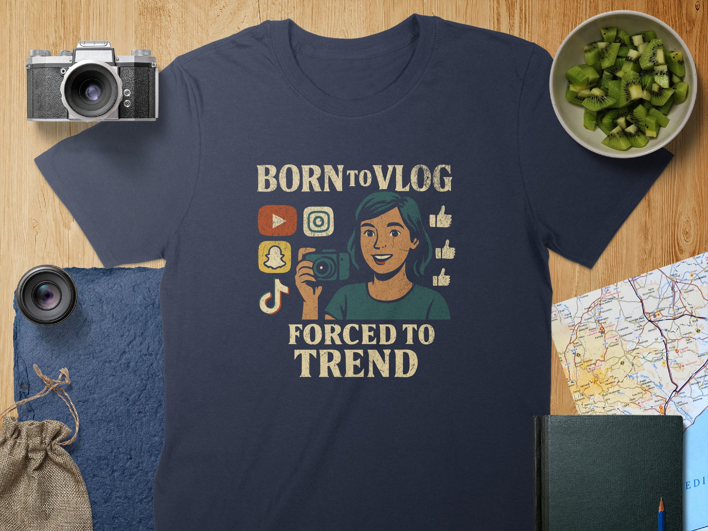 Born to Vlog Forced to Trend Graphic Tee product type